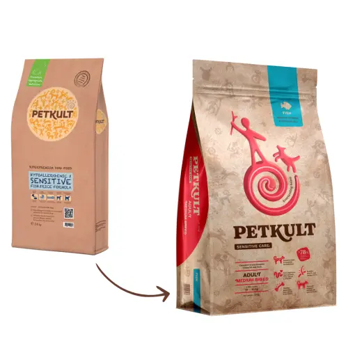 Hrana uscata pentru caini Petkult Sensitive Adult Medium cu Pe?te 12 kg