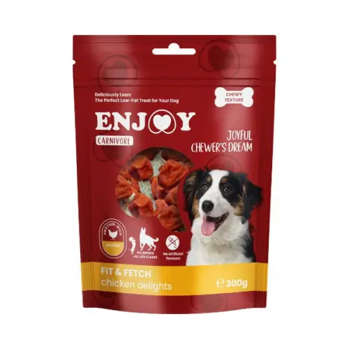 Recompense pentru caini Enjoy Carnivore Lollipop Fit & Fetch cu pui 300 gr