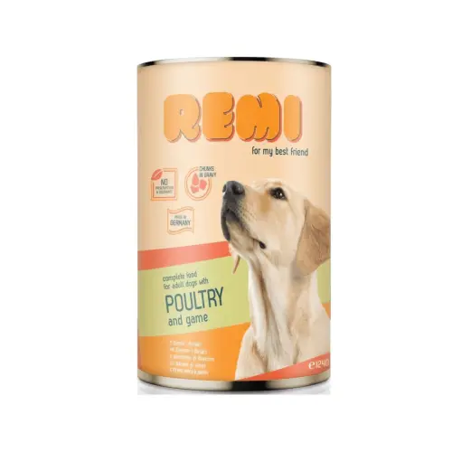 Hrana umeda pentru caini Remi Dog Pasare/Vanat 1240g