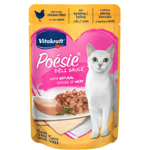 Hrana umeda pentru pisici Vitakraft Plic Poesie Pui in File in Sos 85 g