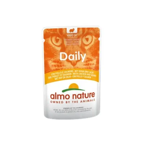 Hrana umeda pentru pisici Almo Nature Daily Plic Pui si Somon 70 gr