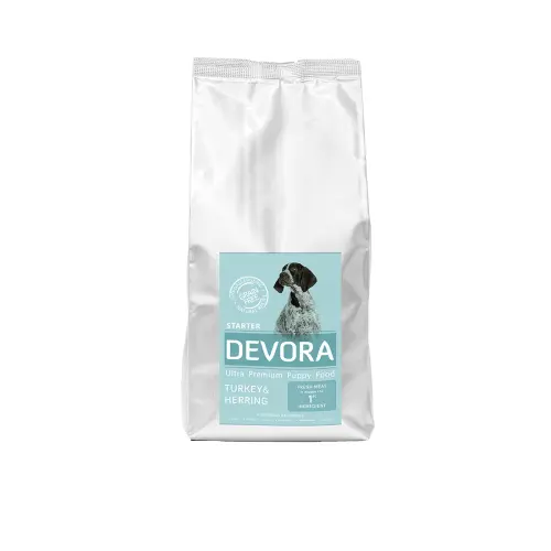 Hrana uscata pentru caini Devora Grain Free Starter cu curcan, hering si mazare 7.5 kg