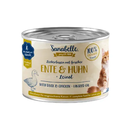 Hrana umeda Sanabelle cu Rata si Pui 195 gr