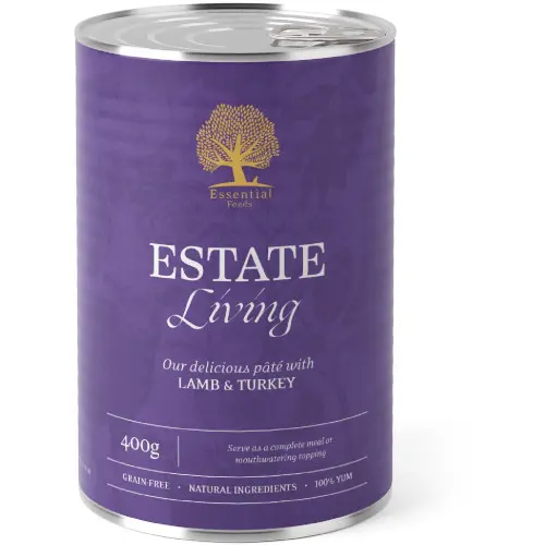 Hrana umeda pentru caini Conserva Essential Estate Living cu Miel si Curcan 400g