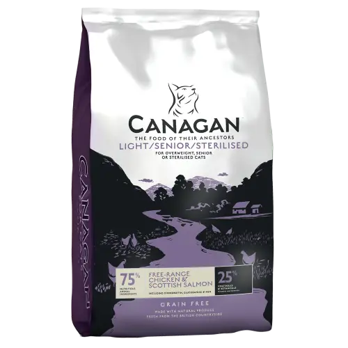 Hrana uscata pentru pisici Canagan Light Senior Sterilised cu pui 375 g