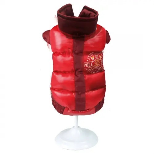 Jacheta rosie cu guler pentru caini Croci Pole Star 35 cm