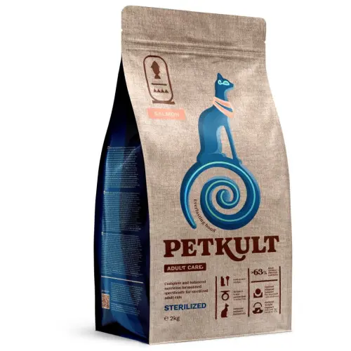 Hrana uscata Petkult Adult Care Sterilized pentru pisici cu continut ridicat de Somon 2kg
