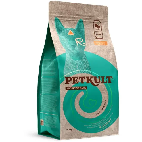 Hrana uscata Petkult Probiotic Care Exigent Fresh pentru pisici cu Curcan 2kg