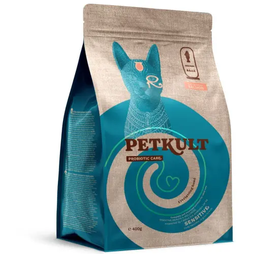 Hrana uscata Petkult Probiotic Care Sensitive pentru pisici cu Somon 400gr