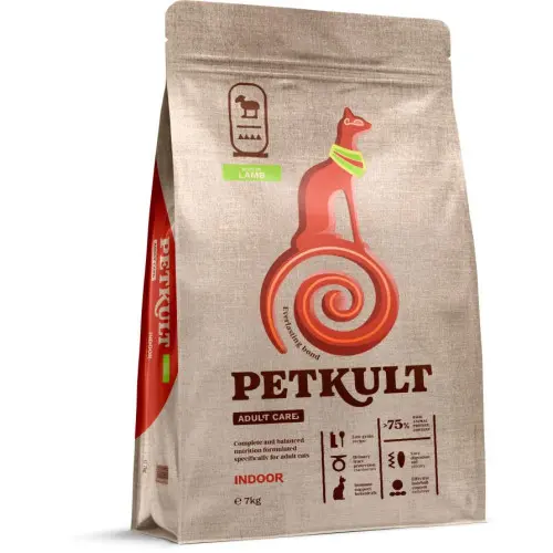 Hrana uscata Petkult Adult Care Indoor pentru pisici cu continut ridicat de Miel 7kg