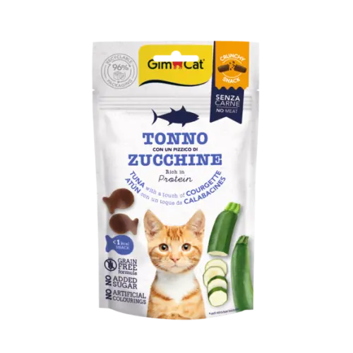 Recompense pentru pisici Gimcat Crunchy ton si dovlecel 50 g