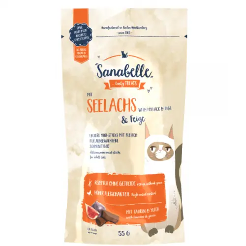 Recompense pentru pisici Sanabelle cu peste si smochine 55 g