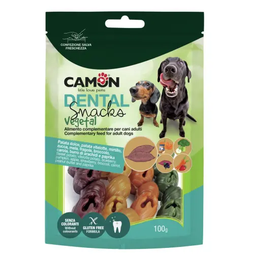 Recompense pentru caini Camon Snack Dental Mix Veggie Bells 100 gr