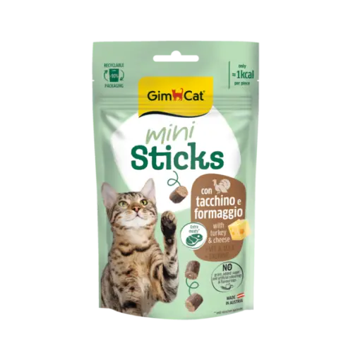 Recompense Gimcat Mini Sticks cu cascaval si curcan 50 g