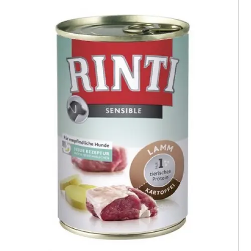 Hrana umeda pentru caini Rinti Sensible cu miel si cartofi 400g