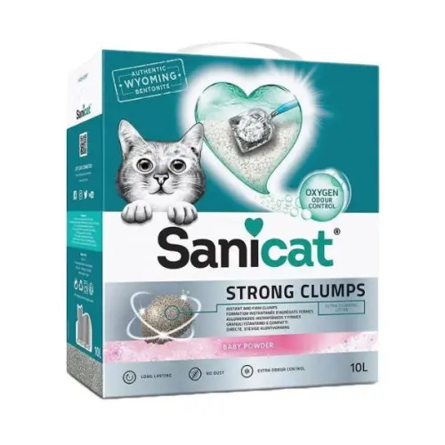 Sanicat Clumping Nisip pentru pisici Strong Clumps, bentonita, 10 L/8.5 kg