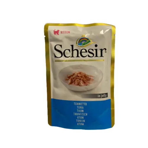 Schesir Junior hrana umeda pentru pisici cu ton: 85 g, 58% ton