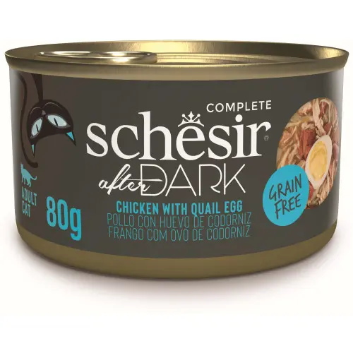 Hrana umeda pentru pisici Schesir After Dark Conserva, supa cu Pui si oua de Prepelita 80 gr
