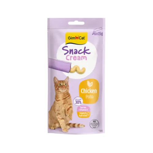Recompensa cremoasa pentru pisici Gimcat Snack Cream cu pui pachet 6x15 g