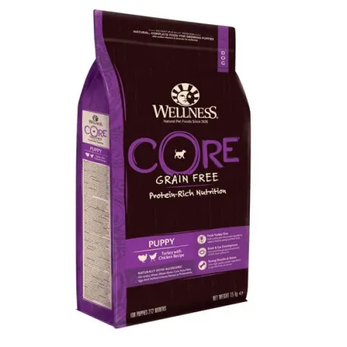 Hrana uscata pentru caini Wellness Core Dry Breeder Puppy cu pui si curcan 10 kg