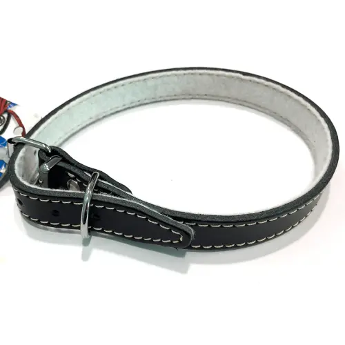 Zgarda din piele, neagra, rezistenta, 18 mm x 470 mm