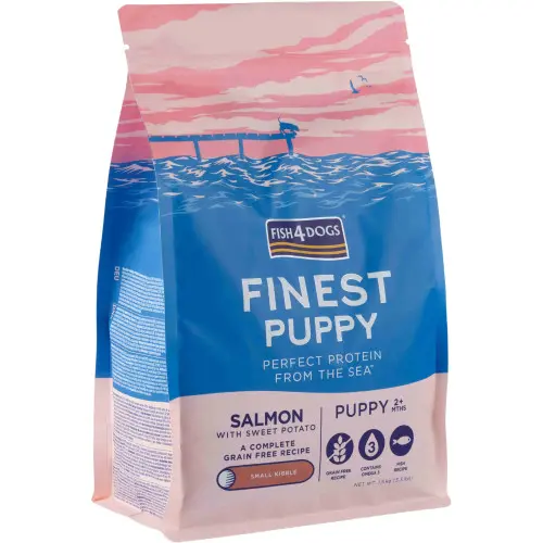 Hrana uscata pentru catei Fish4Dogs Finest Puppy Small Somon si Cartofi dulci 1,5 kg