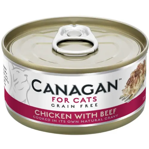 Hrana umeda pentru pisici Canagan Cat Pui si Vita 75 gr