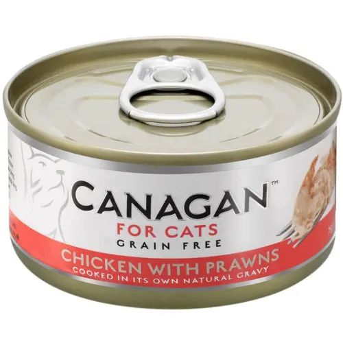 Hrana umeda pentru pisici Canagan Cat Pui si Creveti 75 gr