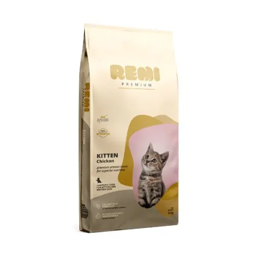 Hrana uscata pentru pisici Remi Premium Kitten cu Pui 8 kg
