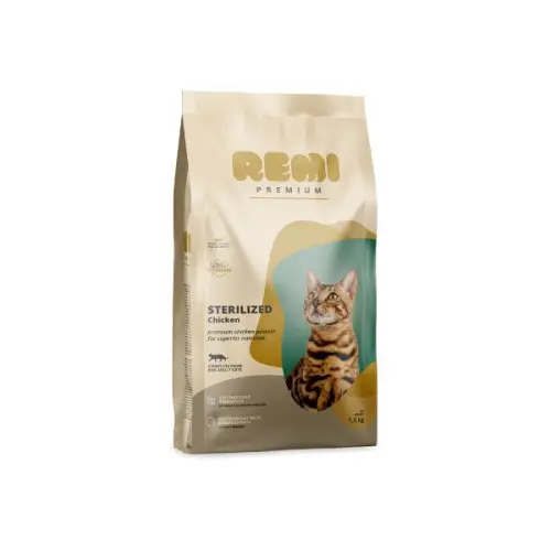 Hrana uscata pentru pisici Remi Premium Adult Sterilized cu Pui 1.5 kg