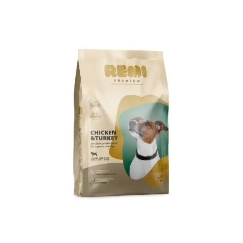 Hrana uscata pentru caini Remi Premium Adult Small Breed cu Pui si Curcan 1kg
