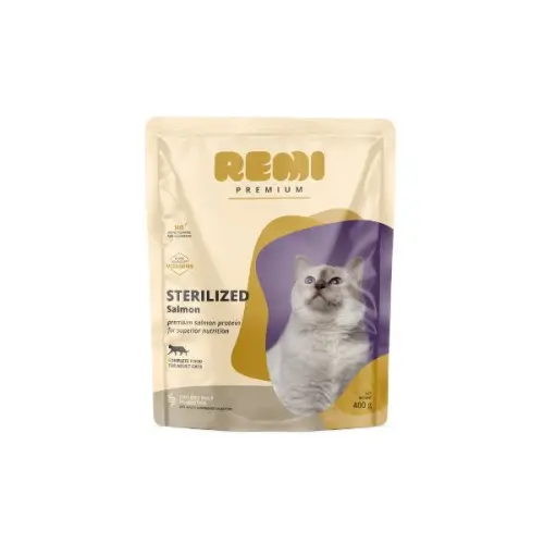 Hrana uscata pentru pisici Remi Premium Adult Sterilized cu Somon 400gr