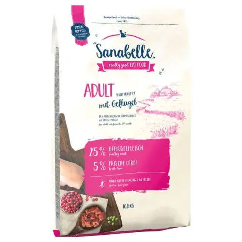 Hrana uscata pentru pisici Sanabelle Adult cu pui 10 kg