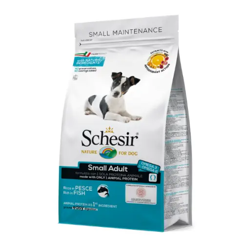 Hrana uscata pentru caini Schesir Small Adult Monoprotein cu peste 800 g
