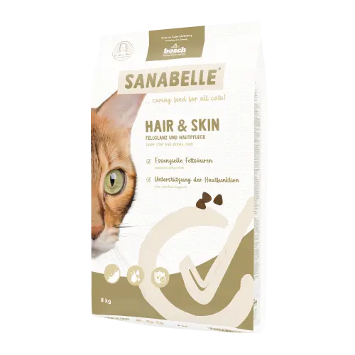 Hrana uscata pentru pisici Sanabelle Hair and Skin 8 kg