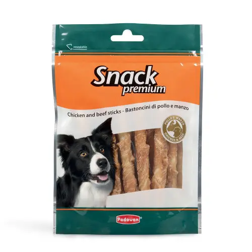 Recompense pentru caini Padovan Snack Premium cu pui si vita 100 g