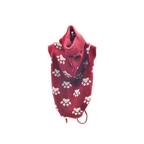 Pulover rosu tricotat pentru caini Vesto M 28 cm