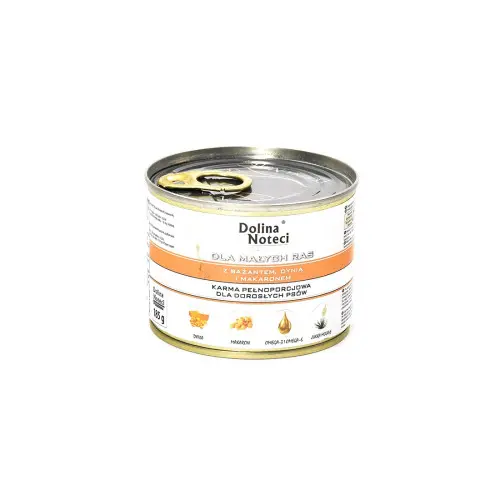 Hrana umeda pentru caini Dolina Noteci Mini cu fazan si dovleac 185 g