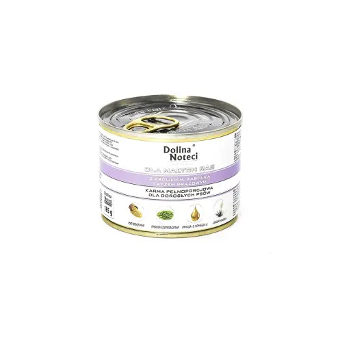 Hrana umeda pentru caini Dolina Noteci Mini cu iepure si fasole 185 g
