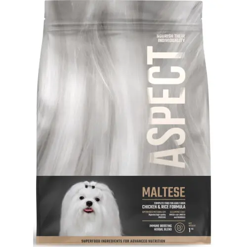 Hrana uscata pentru caini Aspect Maltese cu Pui si Orez 1 kg