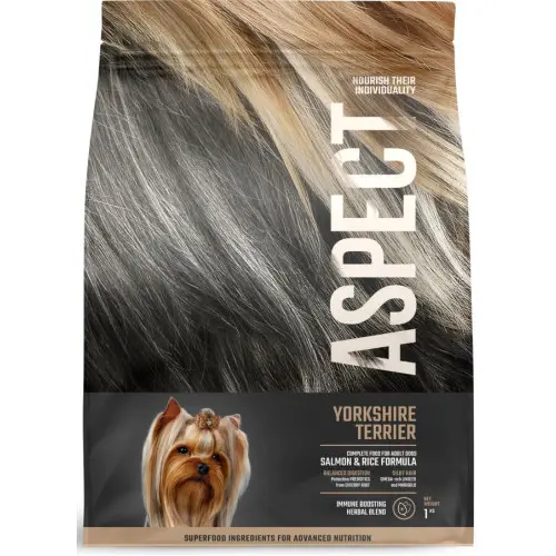 Hrana uscata pentru caini Aspect Yorkshire Terrier cu Somon si Orez 1 kg