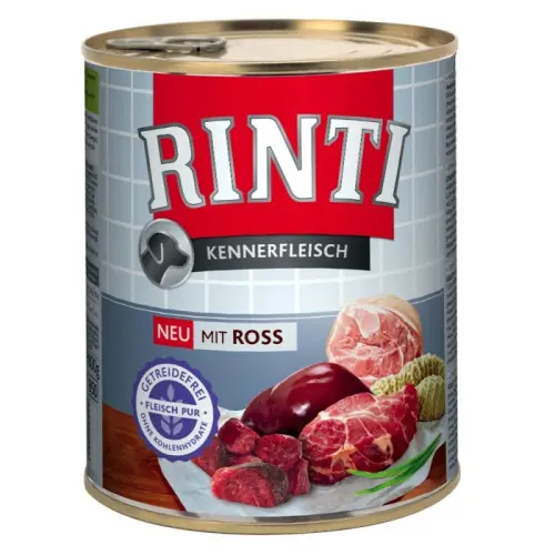 Hrana umeda pentru caini Rinti cu cal 800 g