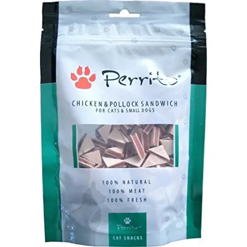 Recompensa caini Perrito Dog & Cat Chicken & Pollock Sandwich 100 gr