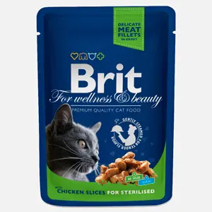 Brit Sterilised Cat plic cu carne de pui: 100 g, 36% carne