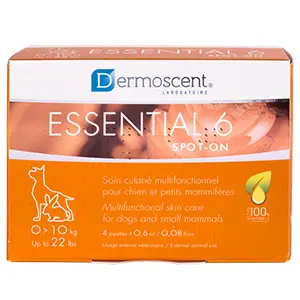Dermoscent Essential 6 spot-on Caine 0-10 kg: 4 pipete, acizi grasi esentiali