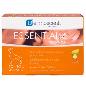 Dermoscent Essential 6 spot-on tratament pentru animale de companie 20-40 kg: 4 pipete, acizi grasi esentiali