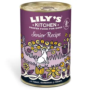 Lilys Kitchen for Dogs Senior Recipe with Turkey, Cranberries and Parsnips, Pachet 3 X 400 g