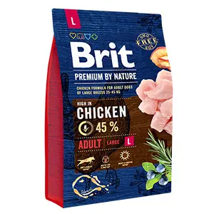 Brit Adult L 3 kg: hrana uscata pentru caini talie mare, 45% pui