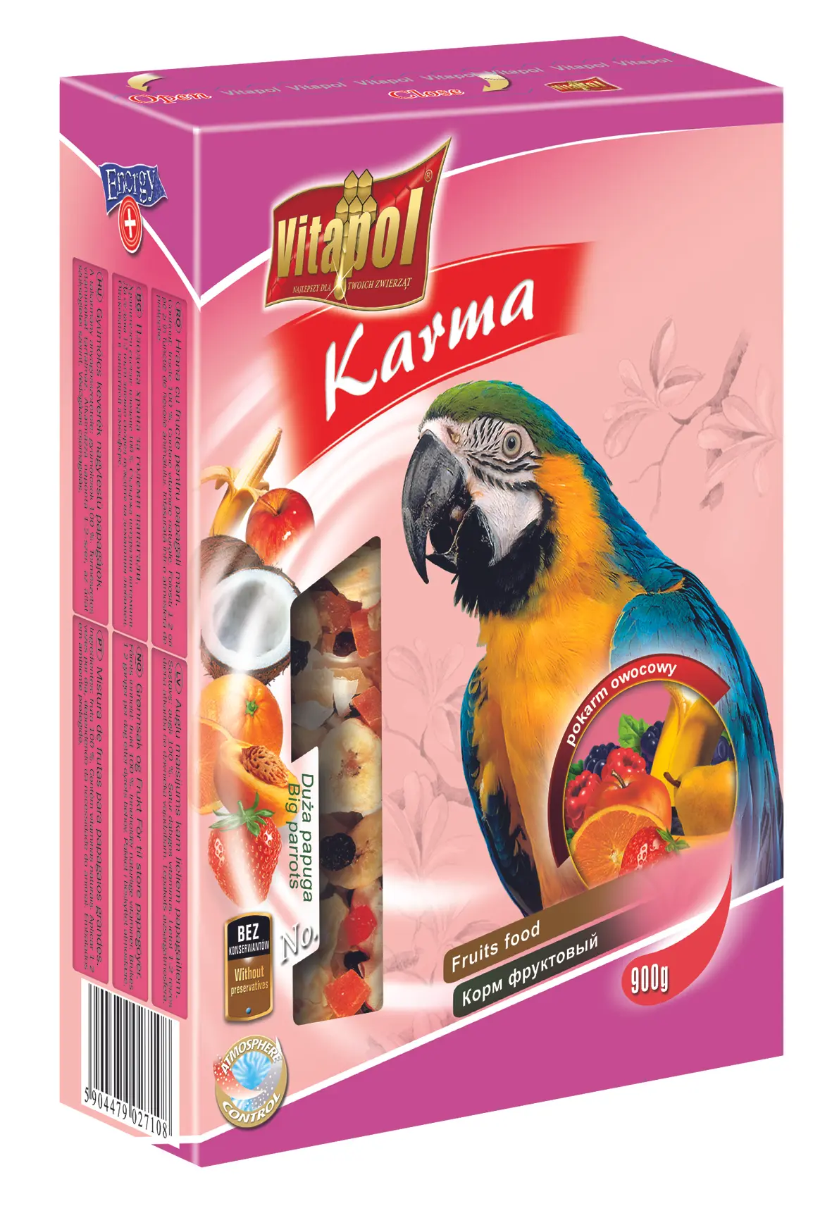 Hrana cu fructe pentru papagali mari 900 g
