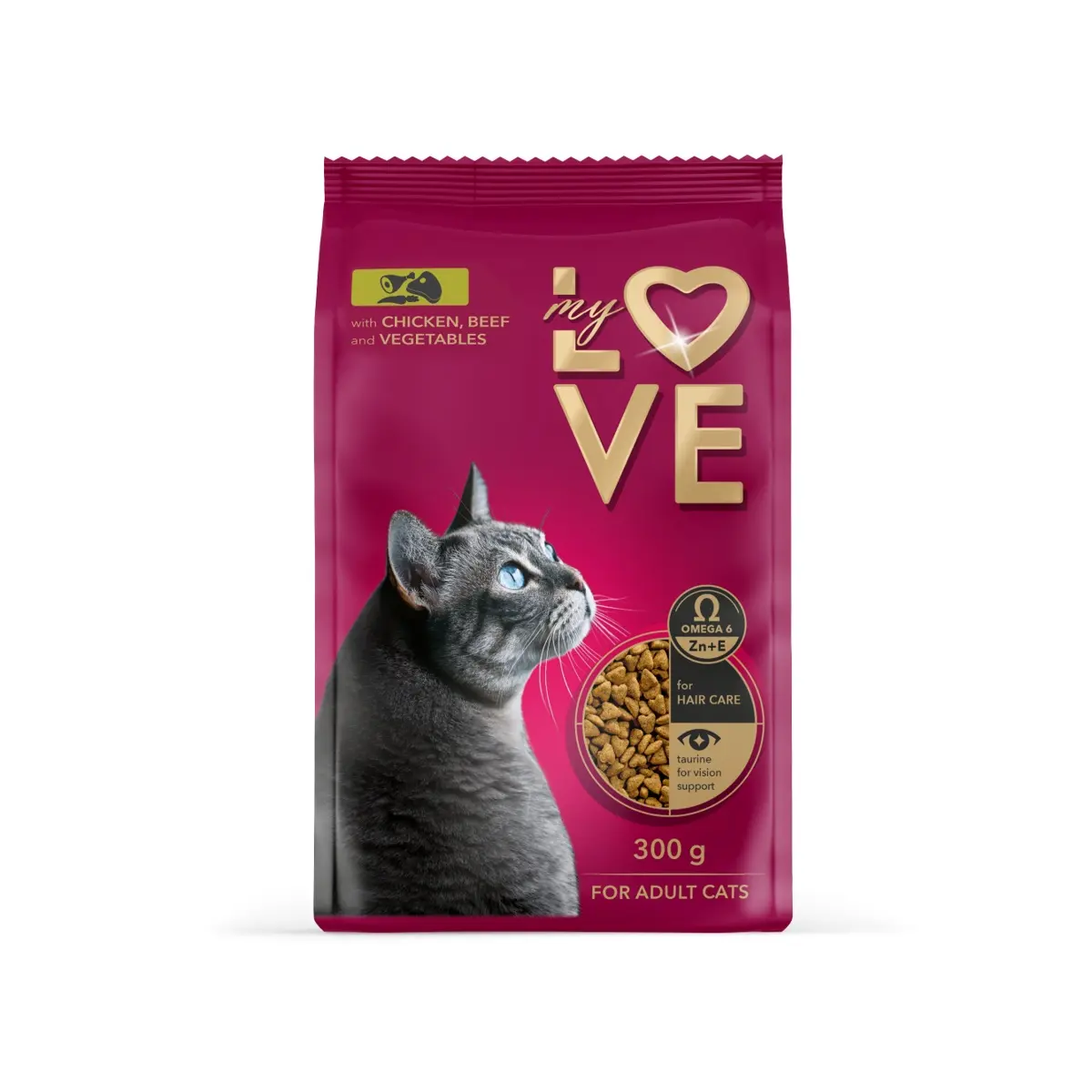 My Love Adult Cat - Hrana uscata completa - Vita si Legume - 300g